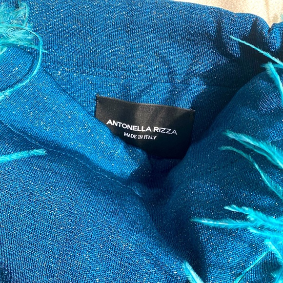 ANTONELLA RIZZA clutch bag feathers teal green - Picture 6 of 7